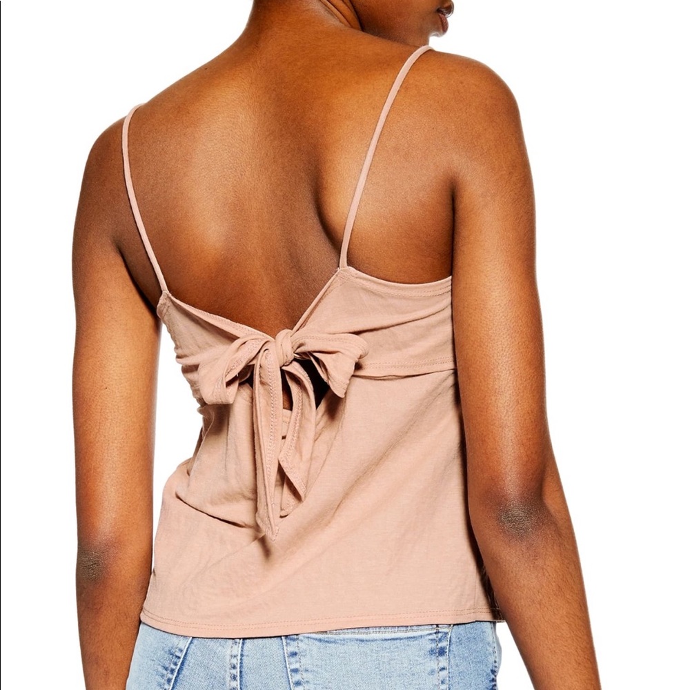 Topshop button bow back tank - Picture 2 of 7